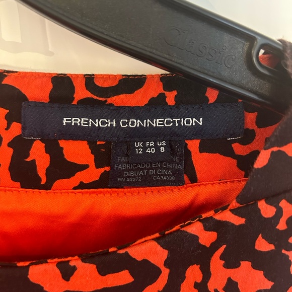 French Connection Red & Black Leopard Print Dress - Size 8 - Picture 5 of 6